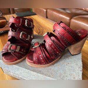 Freebird Red Caitlyn Sandal Heels size 6